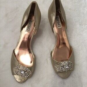 BADGLEY Mischka Davida Open Toe Kitten Heel